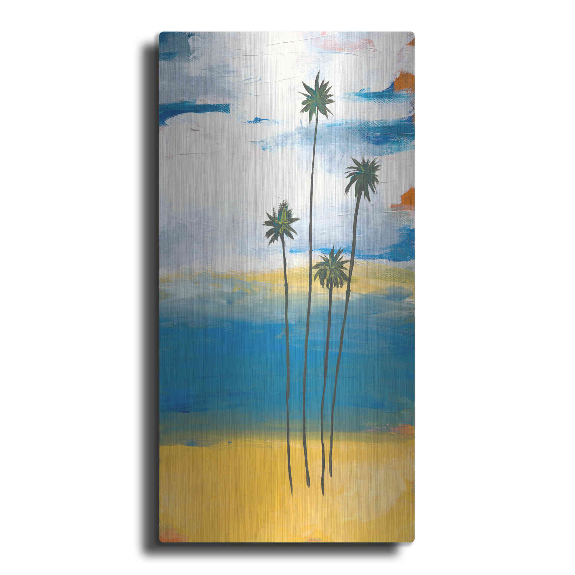 Luxe Metal Art 'Four Palms' by Jan Weiss, Metal Wall Art