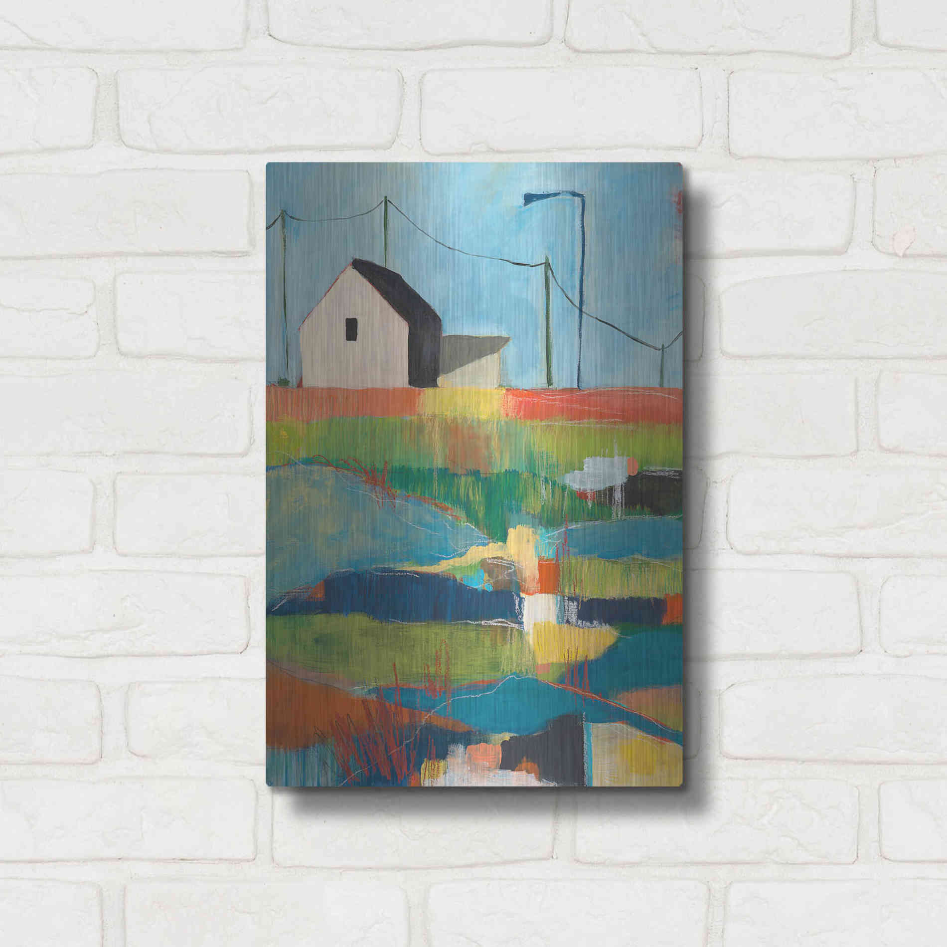 Luxe Metal Art 'Western Edge' by Jan Weiss, Metal Wall Art,12x16