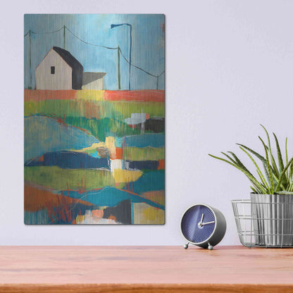 Luxe Metal Art 'Western Edge' by Jan Weiss, Metal Wall Art,12x16