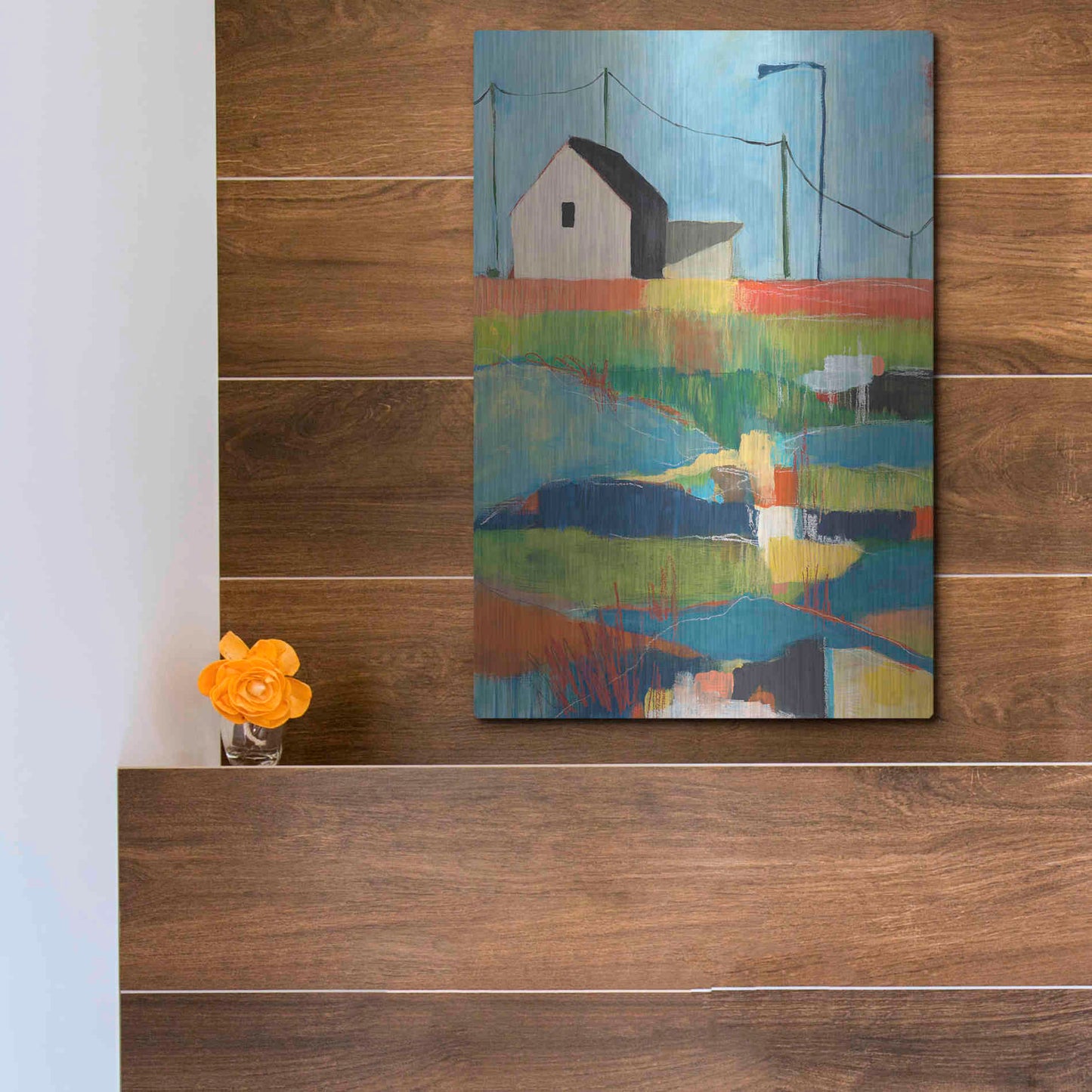 Luxe Metal Art 'Western Edge' by Jan Weiss, Metal Wall Art,12x16