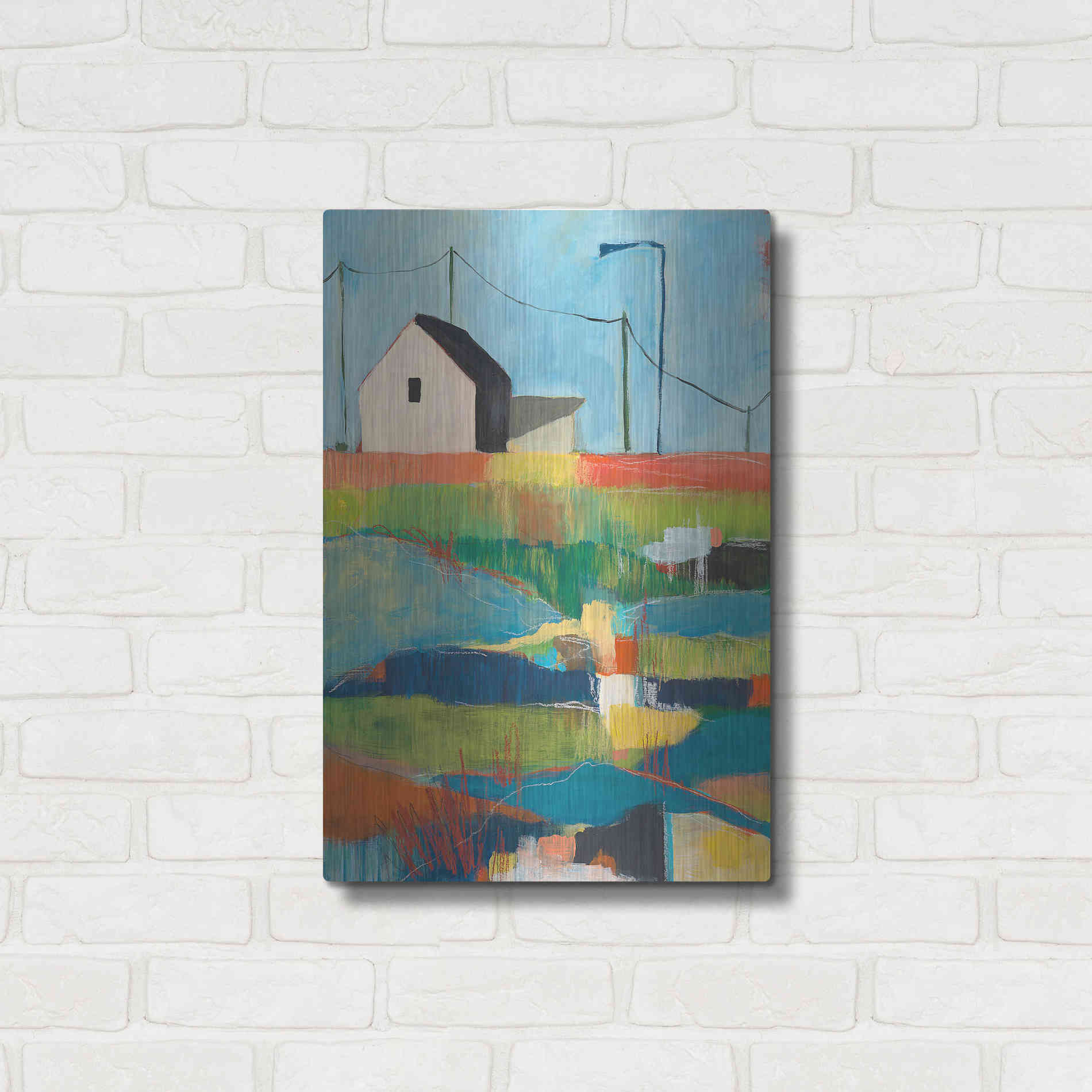 Luxe Metal Art 'Western Edge' by Jan Weiss, Metal Wall Art,16x24