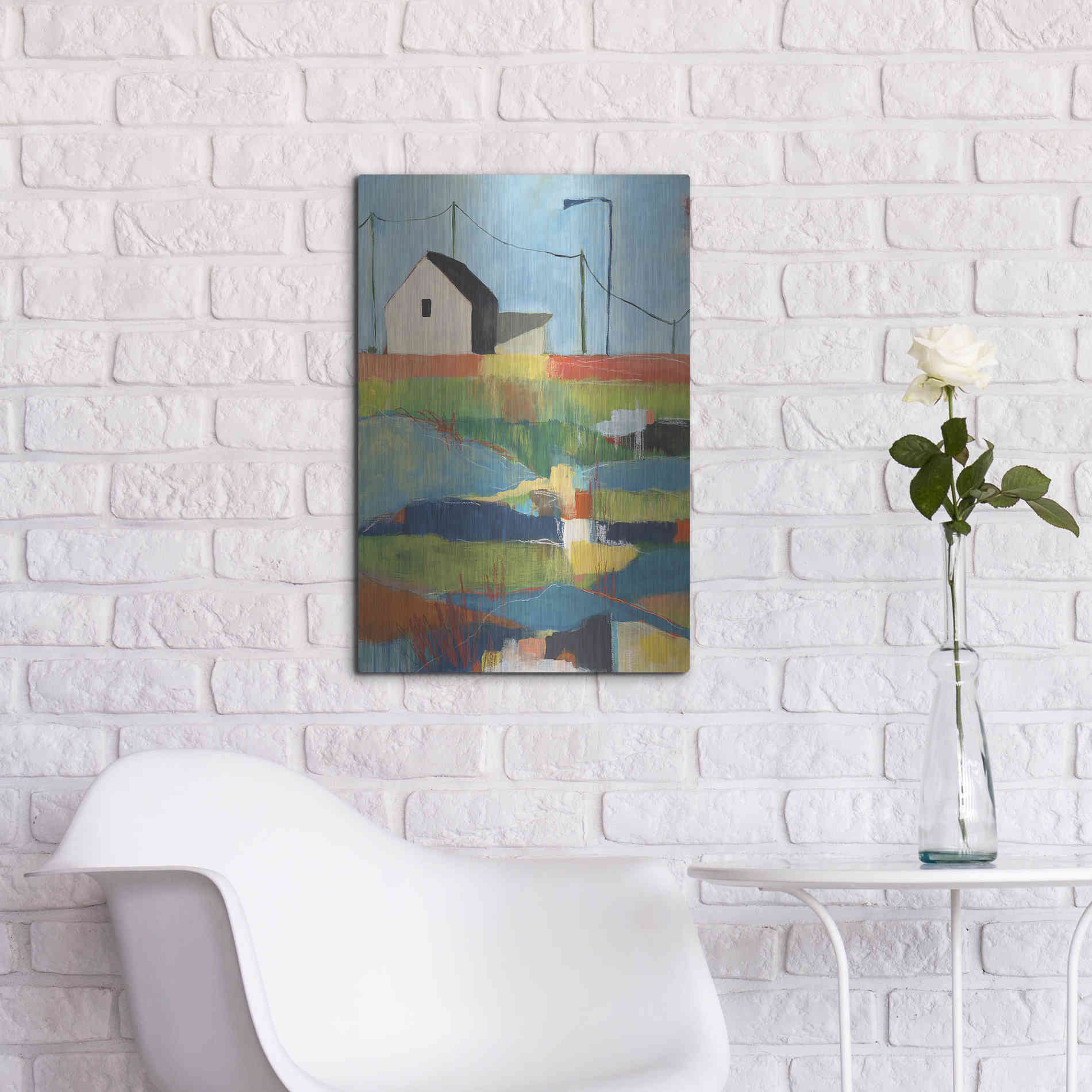 Luxe Metal Art 'Western Edge' by Jan Weiss, Metal Wall Art,16x24