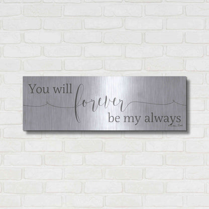 Luxe Metal Art 'Forever be My Always' by Susan Ball, Metal Wall Art,36x12