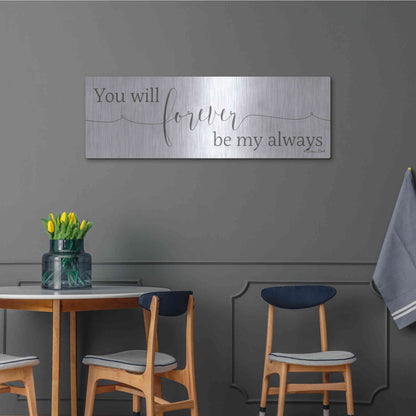 Luxe Metal Art 'Forever be My Always' by Susan Ball, Metal Wall Art,48x16