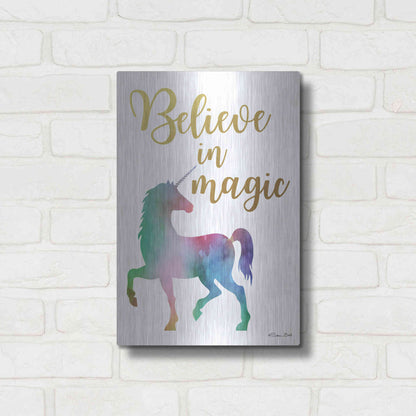 Luxe Metal Art 'Believe in Magic' by Susan Ball, Metal Wall Art,12x16