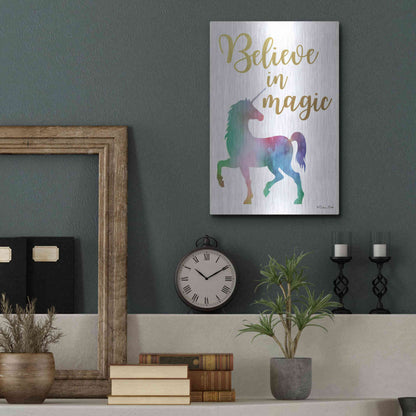 Luxe Metal Art 'Believe in Magic' by Susan Ball, Metal Wall Art,12x16