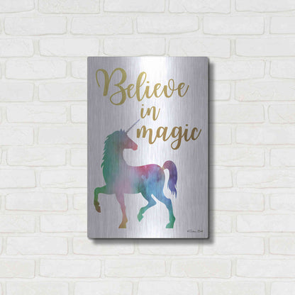 Luxe Metal Art 'Believe in Magic' by Susan Ball, Metal Wall Art,16x24