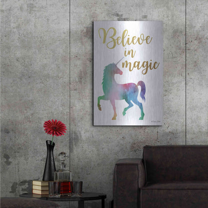 Luxe Metal Art 'Believe in Magic' by Susan Ball, Metal Wall Art,24x36