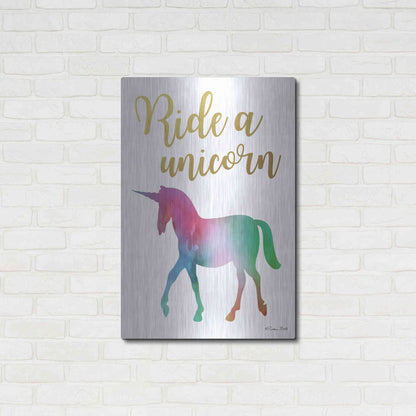 Luxe Metal Art 'Ride a Unicorn' by Susan Ball, Metal Wall Art,24x36