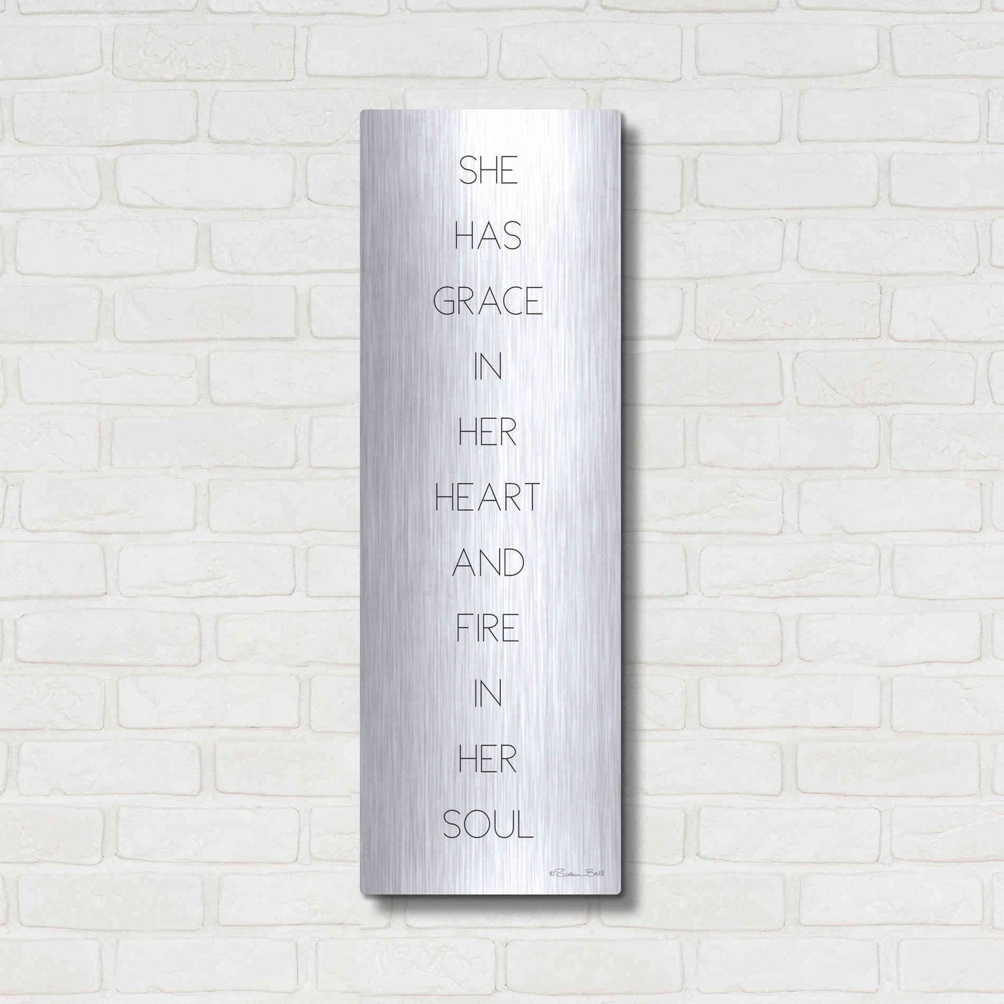 Luxe Metal Art 'Fire in Her Soul' by Susan Ball, Metal Wall Art,12x36