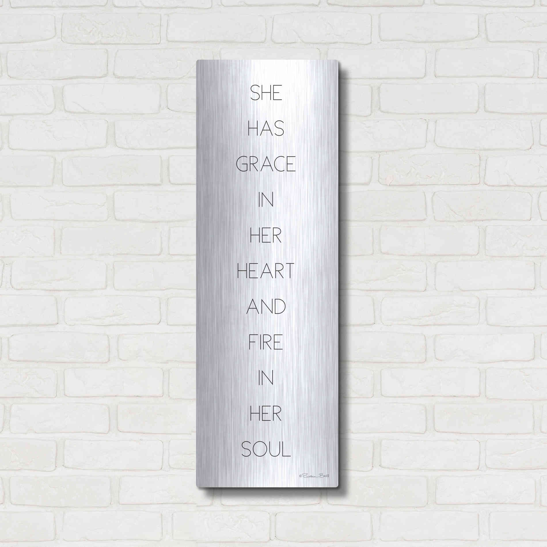 Luxe Metal Art 'Fire in Her Soul' by Susan Ball, Metal Wall Art,12x36