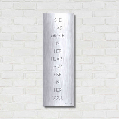 Luxe Metal Art 'Fire in Her Soul' by Susan Ball, Metal Wall Art,12x36