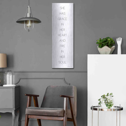 Luxe Metal Art 'Fire in Her Soul' by Susan Ball, Metal Wall Art,12x36