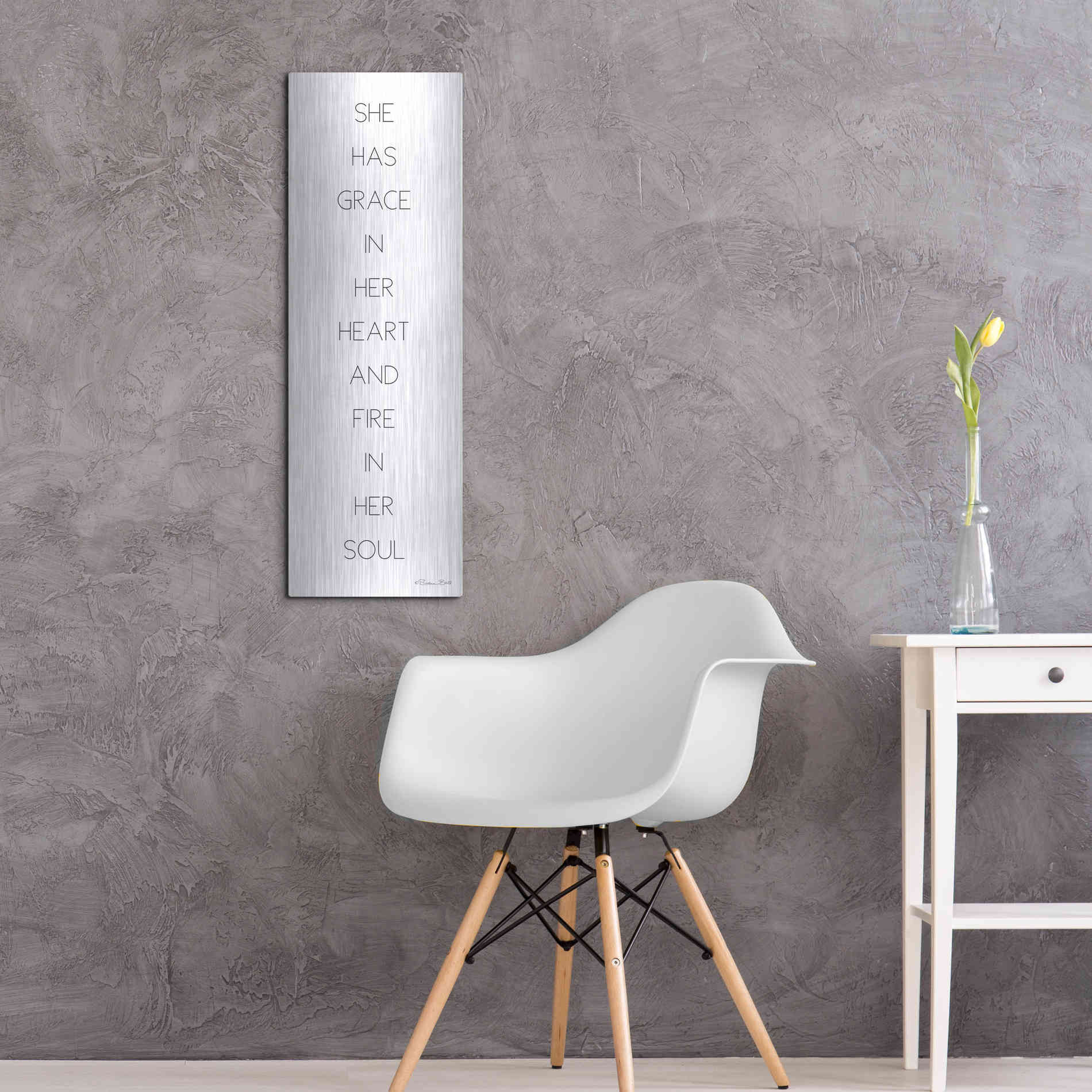 Luxe Metal Art 'Fire in Her Soul' by Susan Ball, Metal Wall Art,12x36