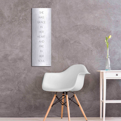 Luxe Metal Art 'Fire in Her Soul' by Susan Ball, Metal Wall Art,12x36