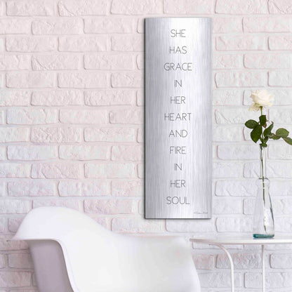 Luxe Metal Art 'Fire in Her Soul' by Susan Ball, Metal Wall Art,12x36