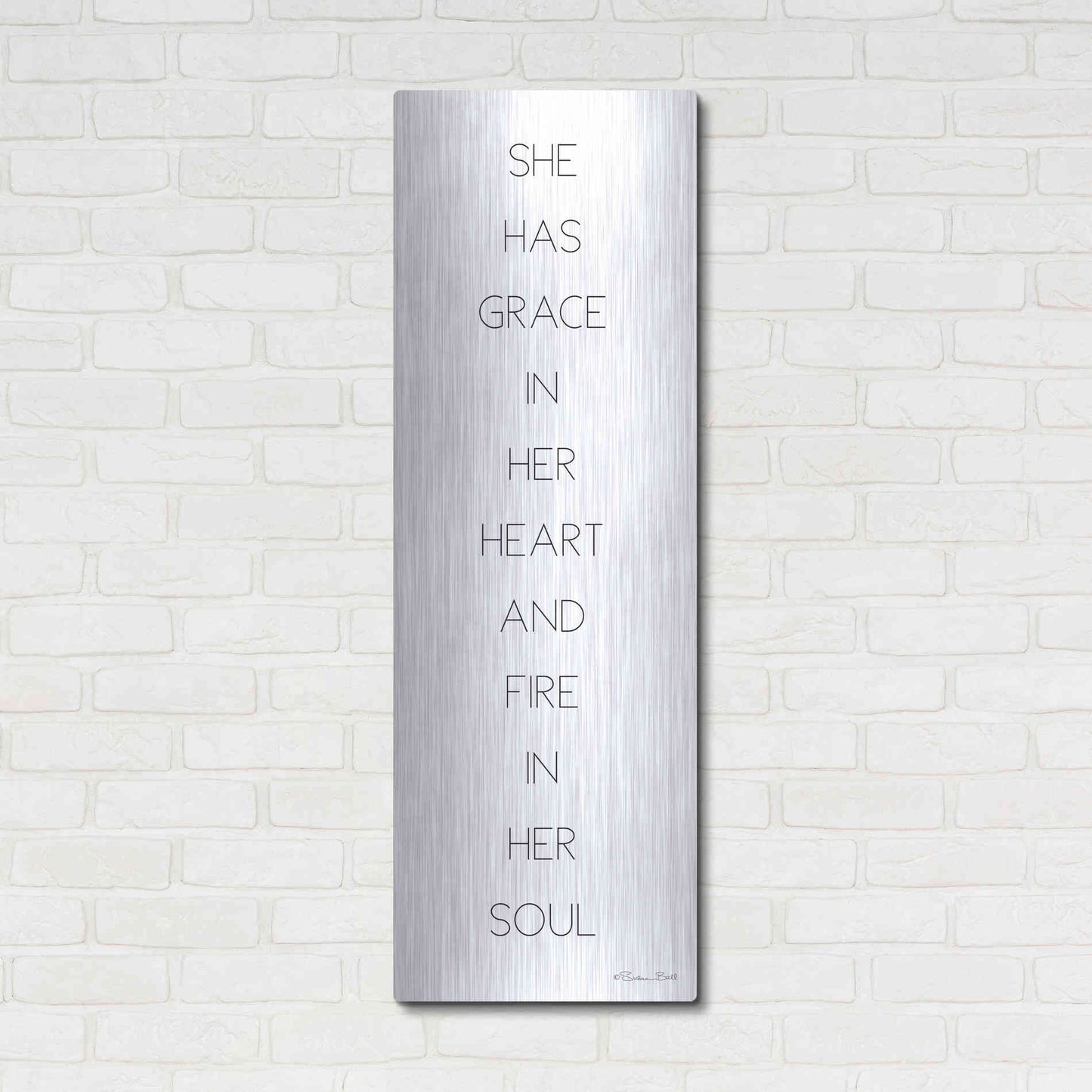 Luxe Metal Art 'Fire in Her Soul' by Susan Ball, Metal Wall Art,16x48