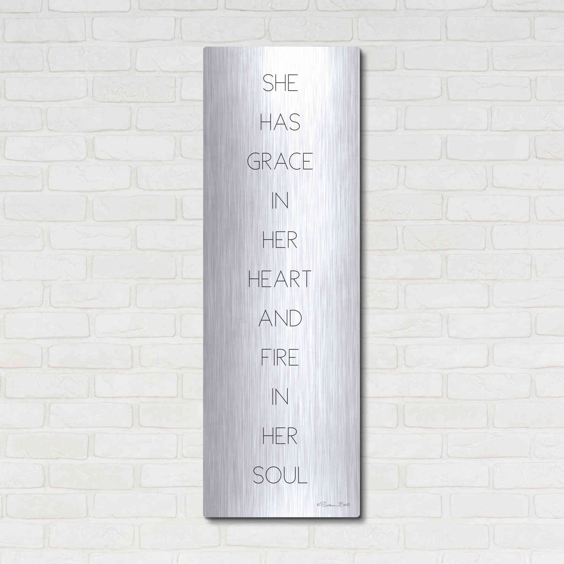 Luxe Metal Art 'Fire in Her Soul' by Susan Ball, Metal Wall Art,16x48