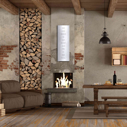 Luxe Metal Art 'Fire in Her Soul' by Susan Ball, Metal Wall Art,16x48