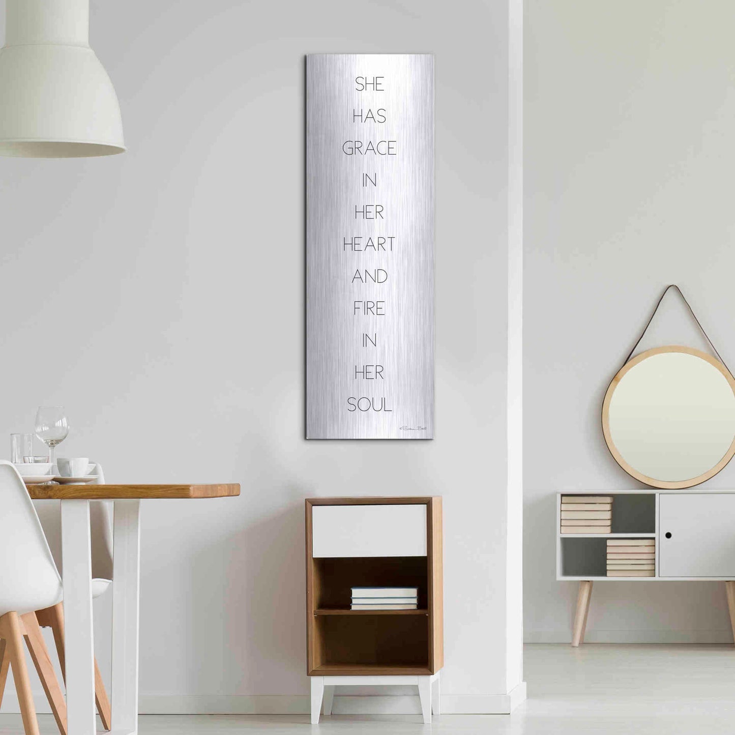 Luxe Metal Art 'Fire in Her Soul' by Susan Ball, Metal Wall Art,16x48