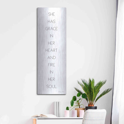 Luxe Metal Art 'Fire in Her Soul' by Susan Ball, Metal Wall Art,16x48