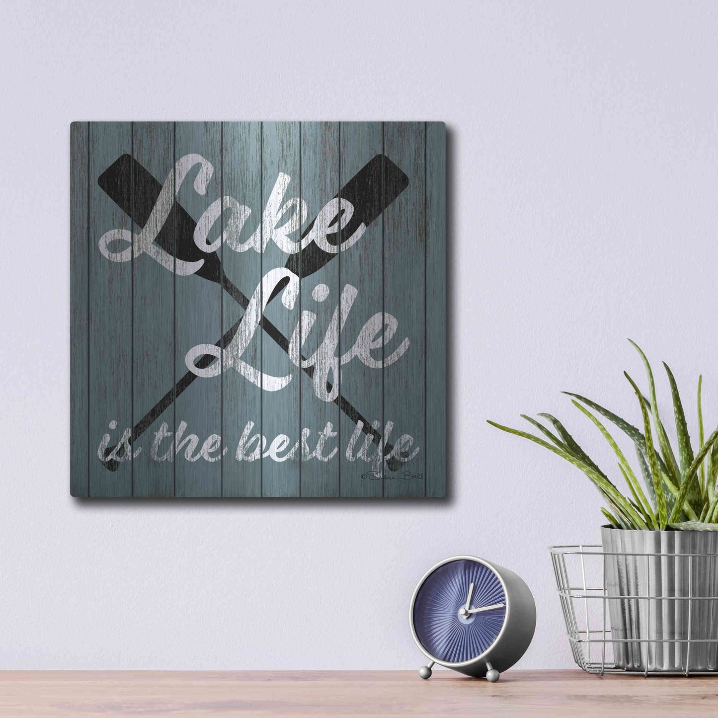 Luxe Metal Art 'Lake Life' by Susan Ball, Metal Wall Art,12x12