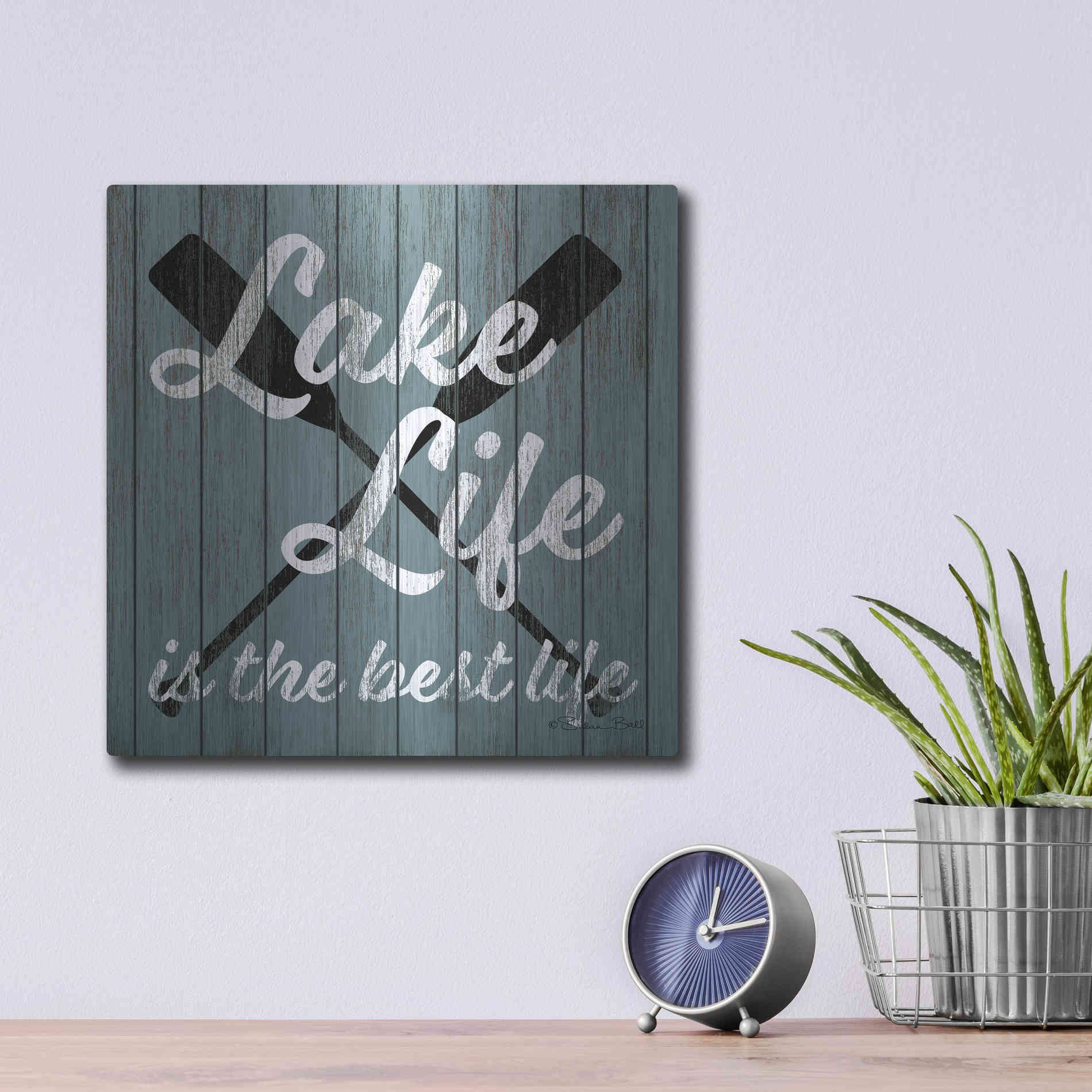 Luxe Metal Art 'Lake Life' by Susan Ball, Metal Wall Art,12x12