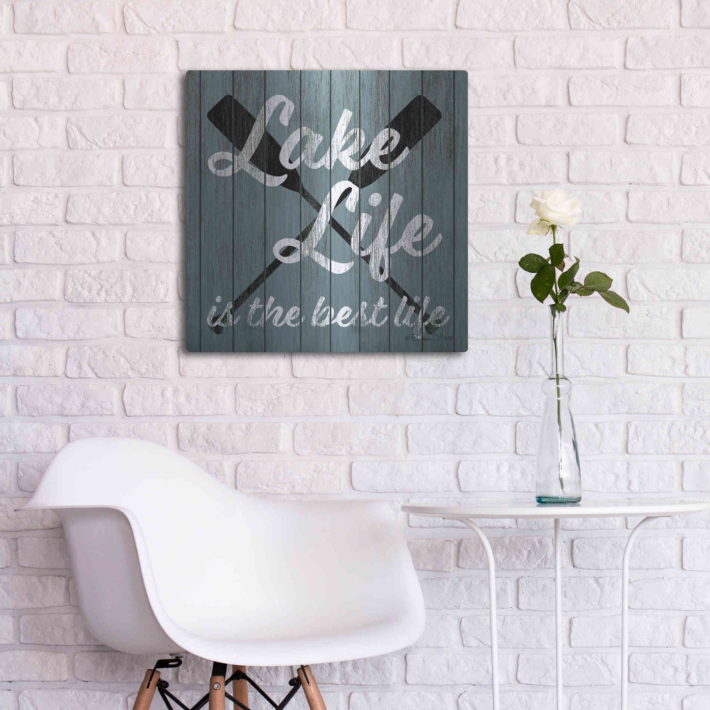 Luxe Metal Art 'Lake Life' by Susan Ball, Metal Wall Art,24x24