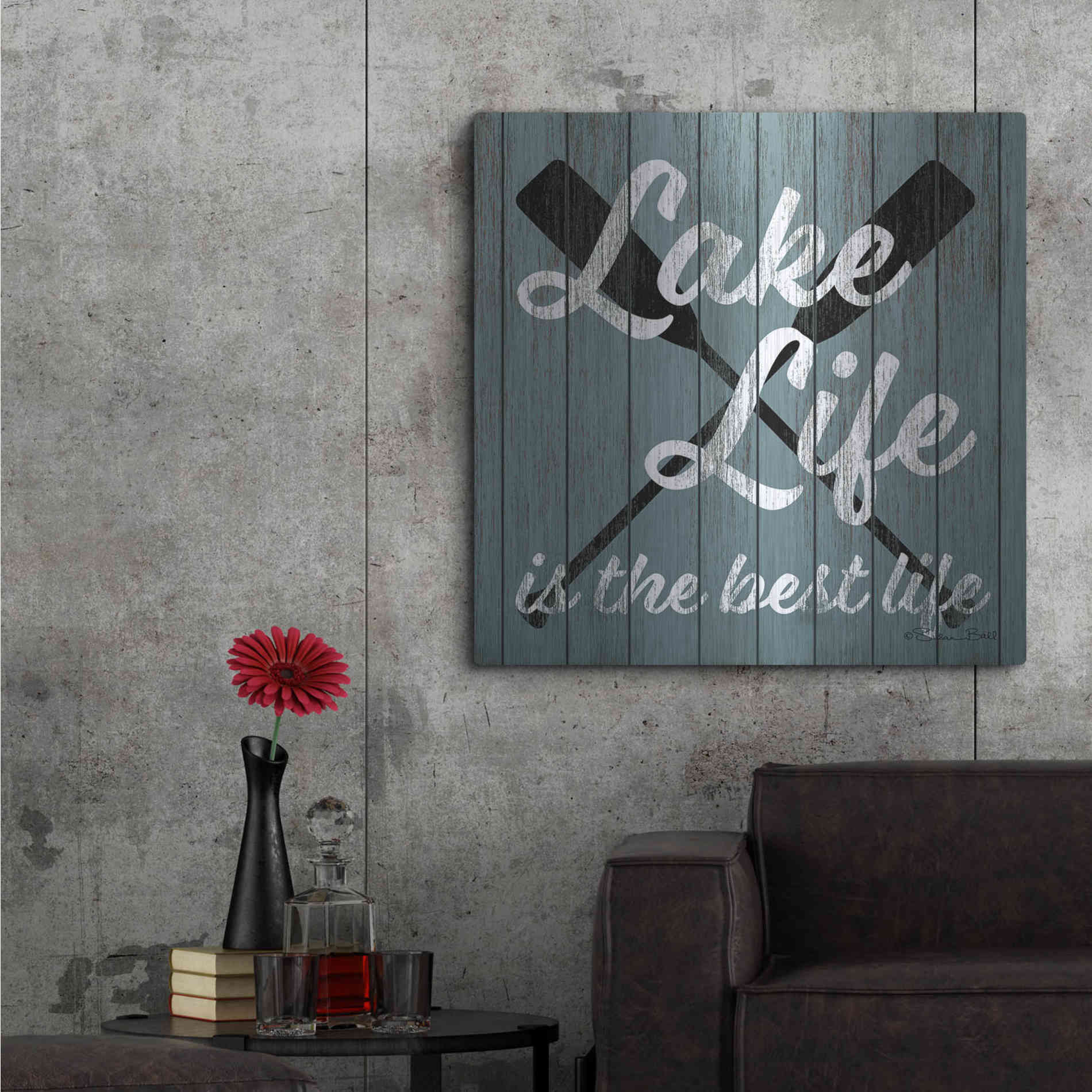 Luxe Metal Art 'Lake Life' by Susan Ball, Metal Wall Art,36x36