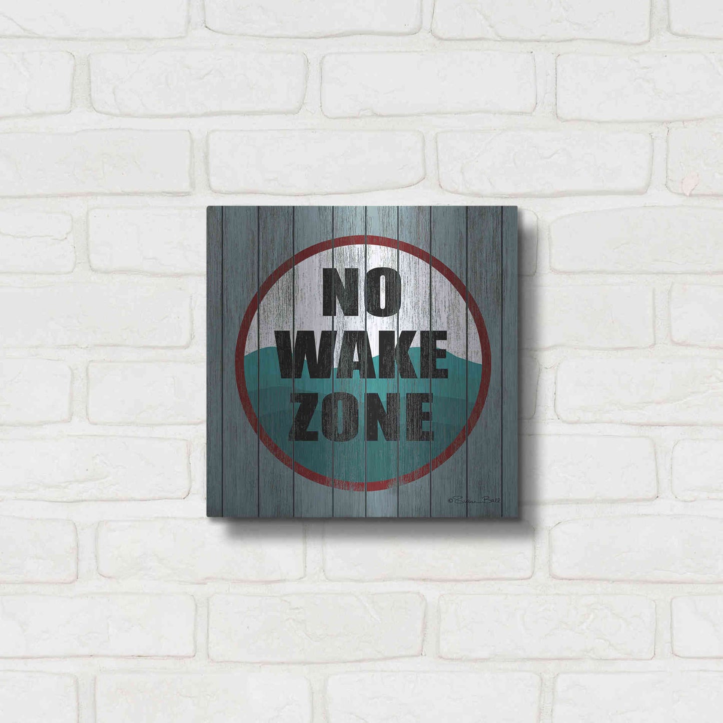 Luxe Metal Art 'No Wake Zone' by Susan Ball, Metal Wall Art,12x12
