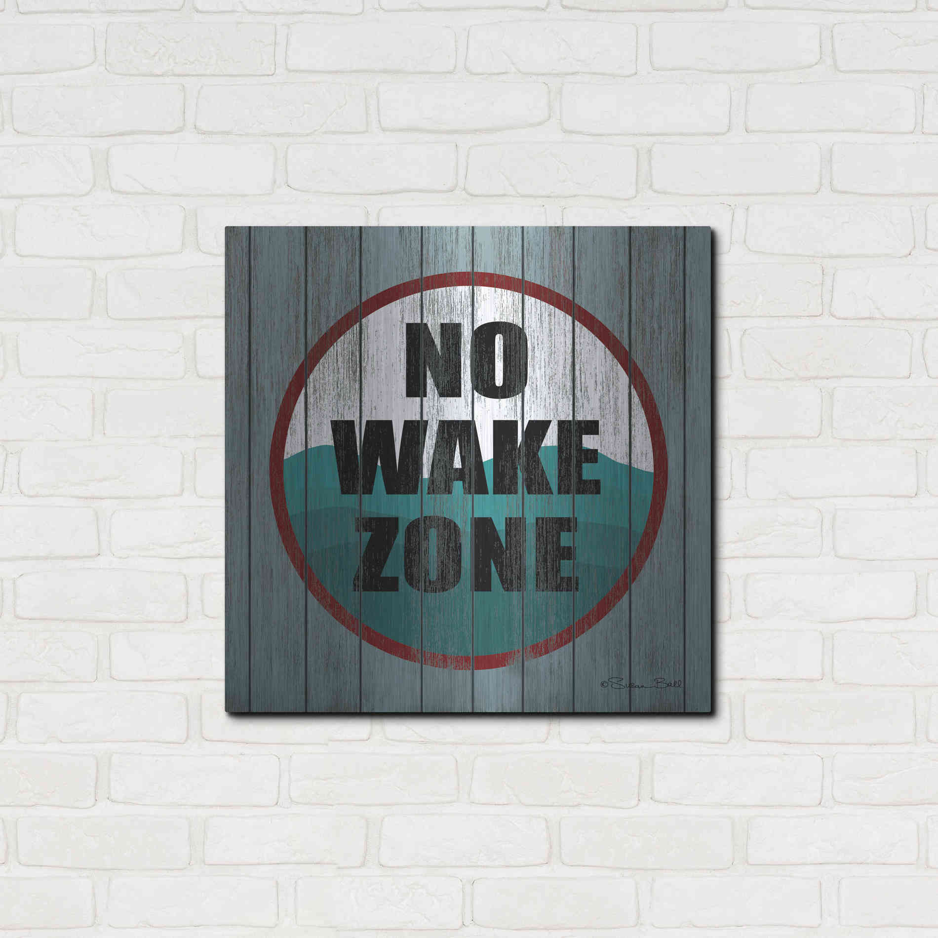 Luxe Metal Art 'No Wake Zone' by Susan Ball, Metal Wall Art,24x24
