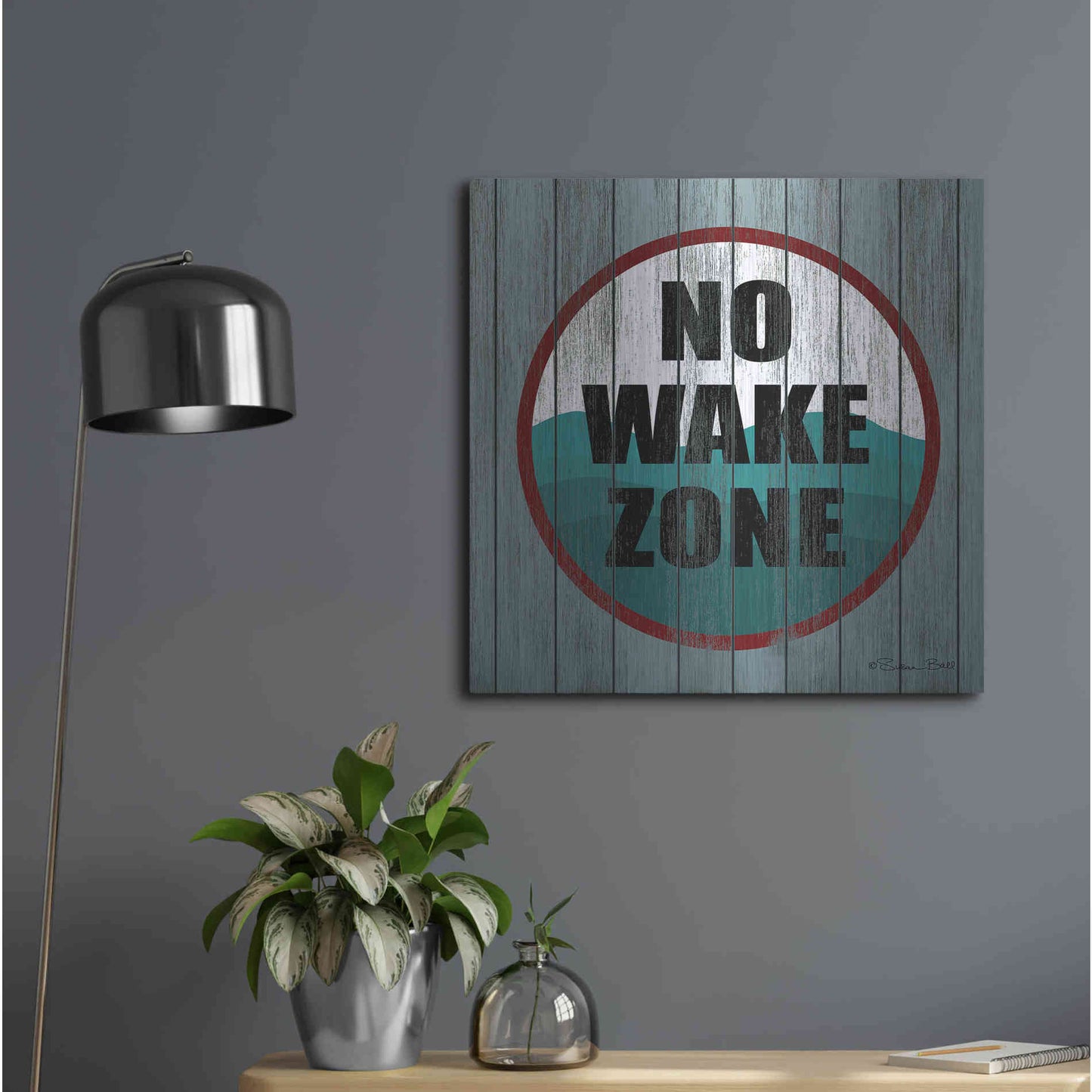 Luxe Metal Art 'No Wake Zone' by Susan Ball, Metal Wall Art,24x24