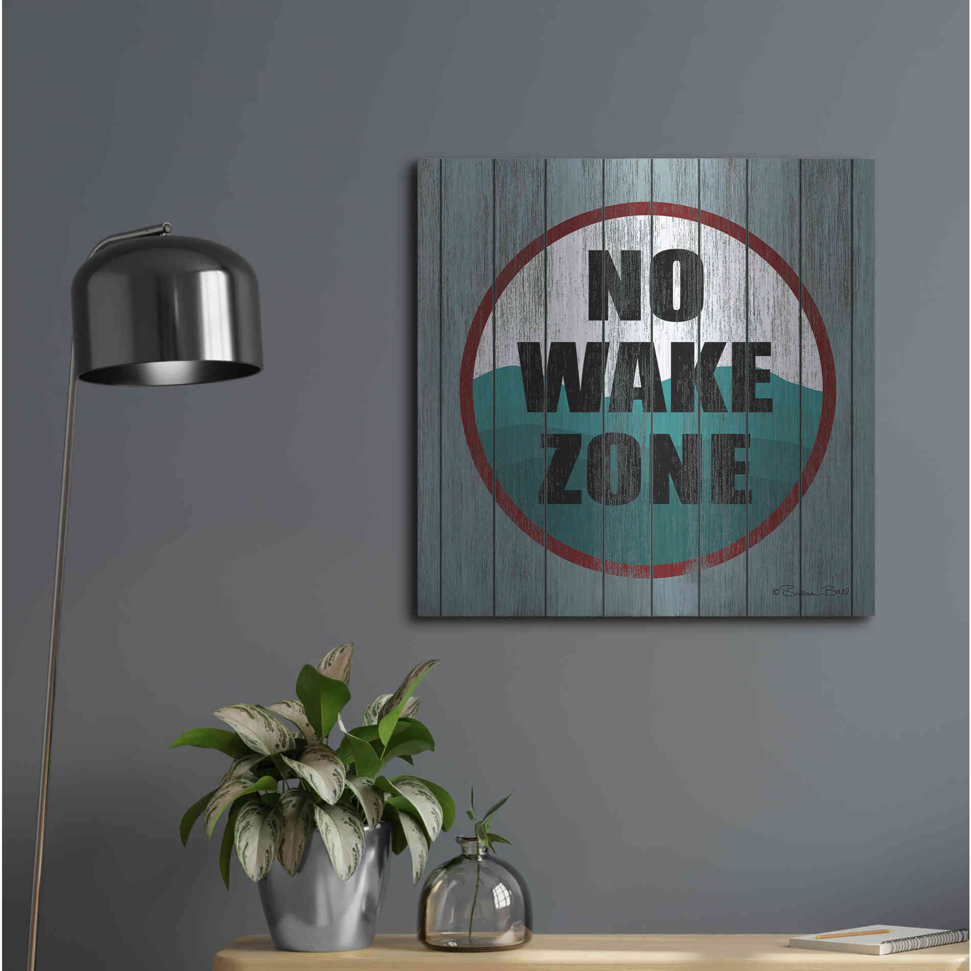 Luxe Metal Art 'No Wake Zone' by Susan Ball, Metal Wall Art,24x24