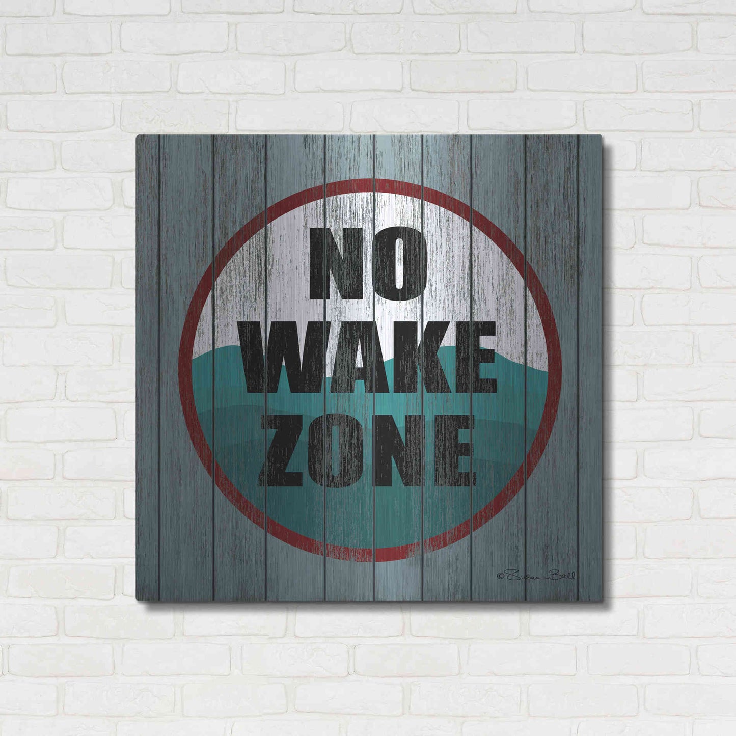 Luxe Metal Art 'No Wake Zone' by Susan Ball, Metal Wall Art,36x36