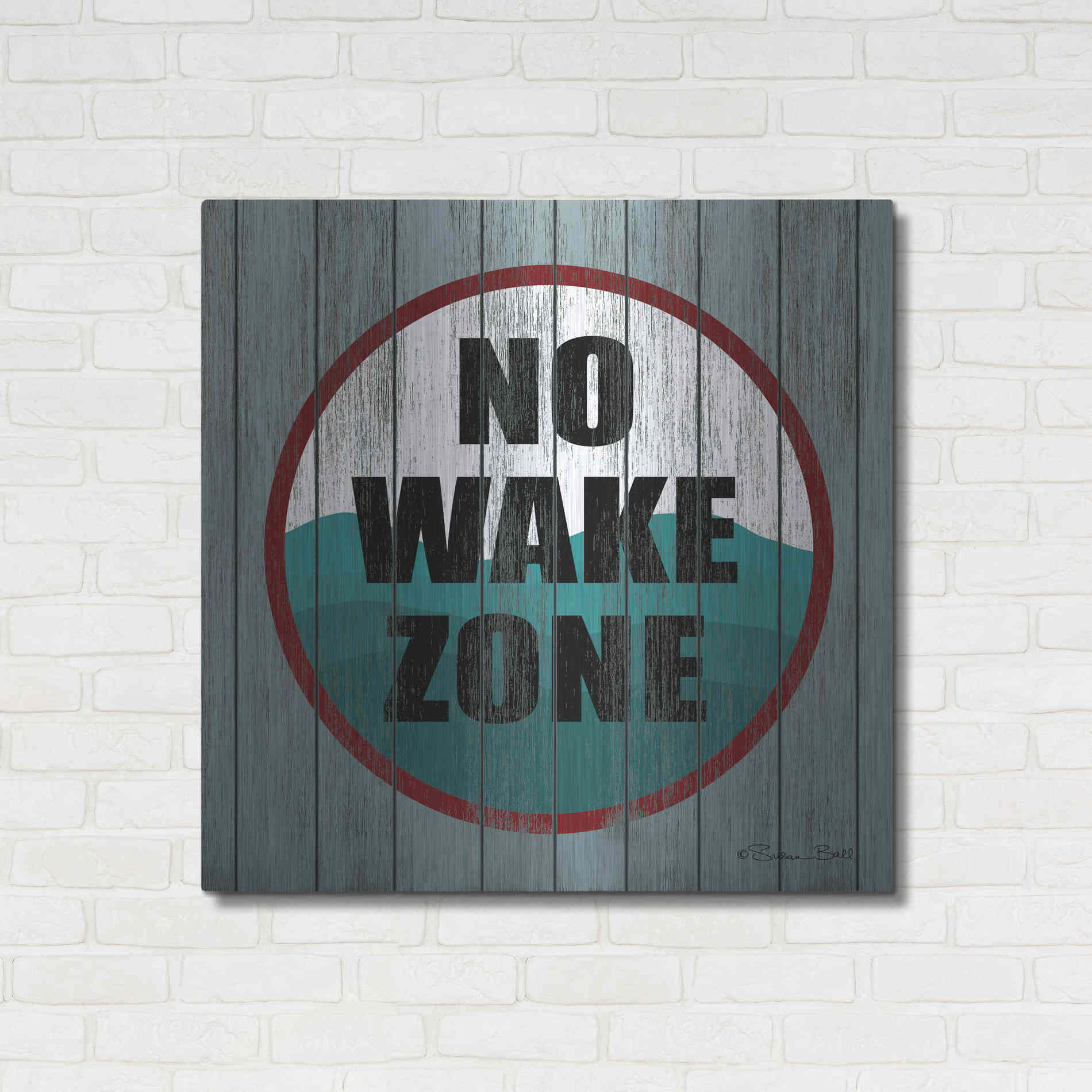 Luxe Metal Art 'No Wake Zone' by Susan Ball, Metal Wall Art,36x36