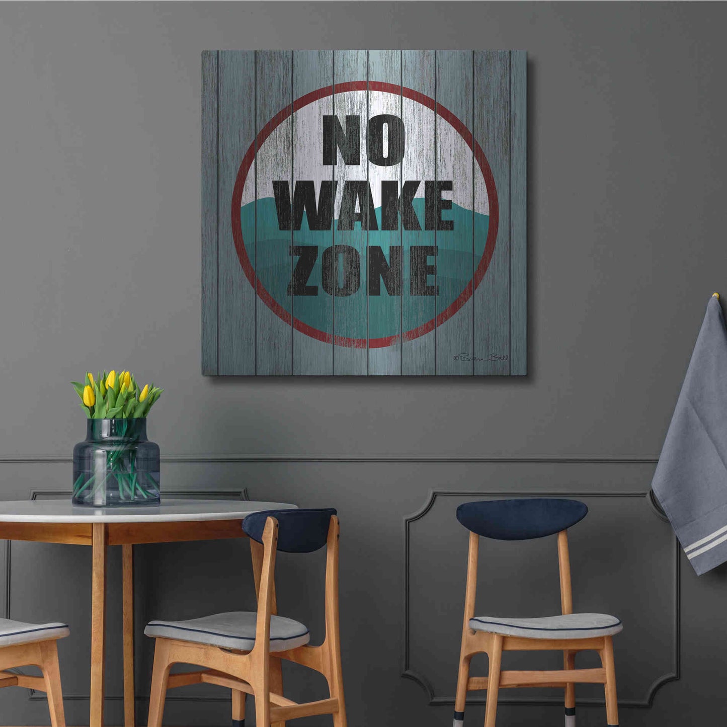 Luxe Metal Art 'No Wake Zone' by Susan Ball, Metal Wall Art,36x36