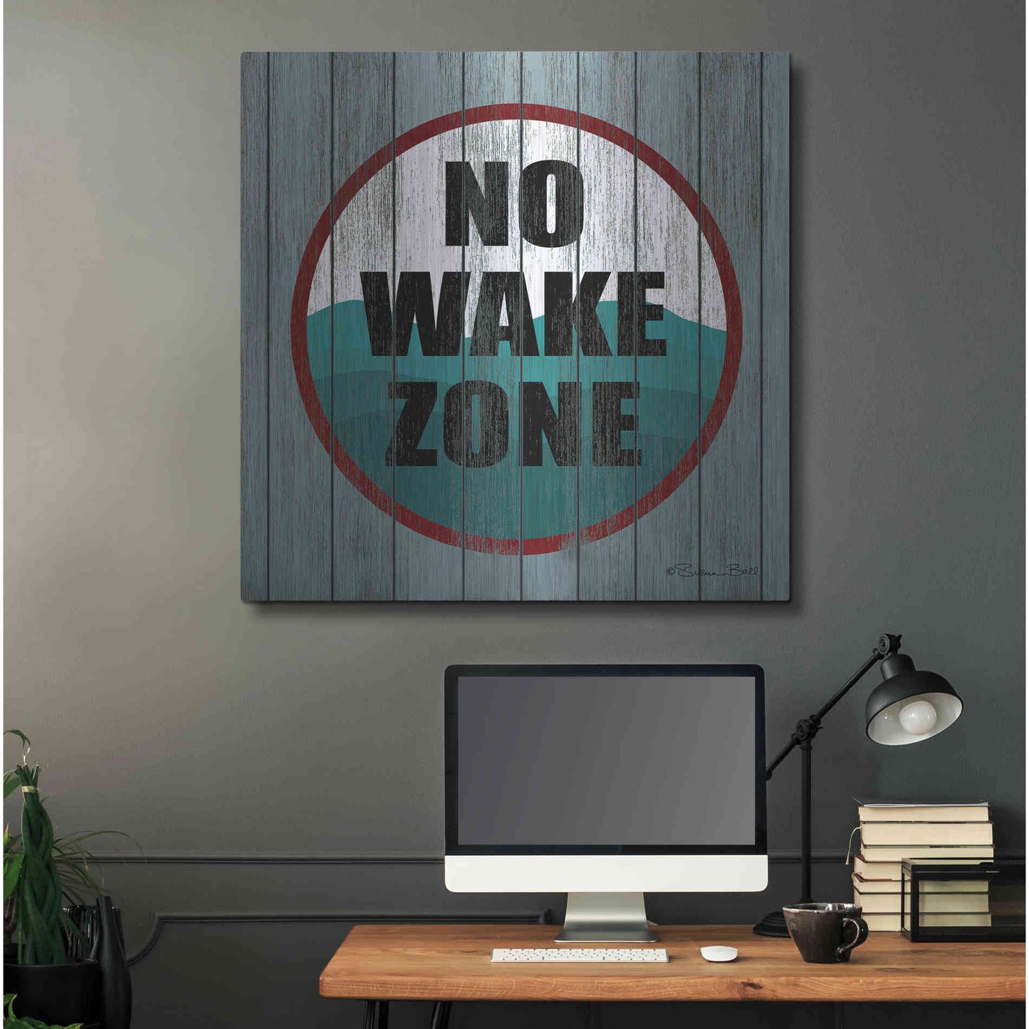 Luxe Metal Art 'No Wake Zone' by Susan Ball, Metal Wall Art,36x36