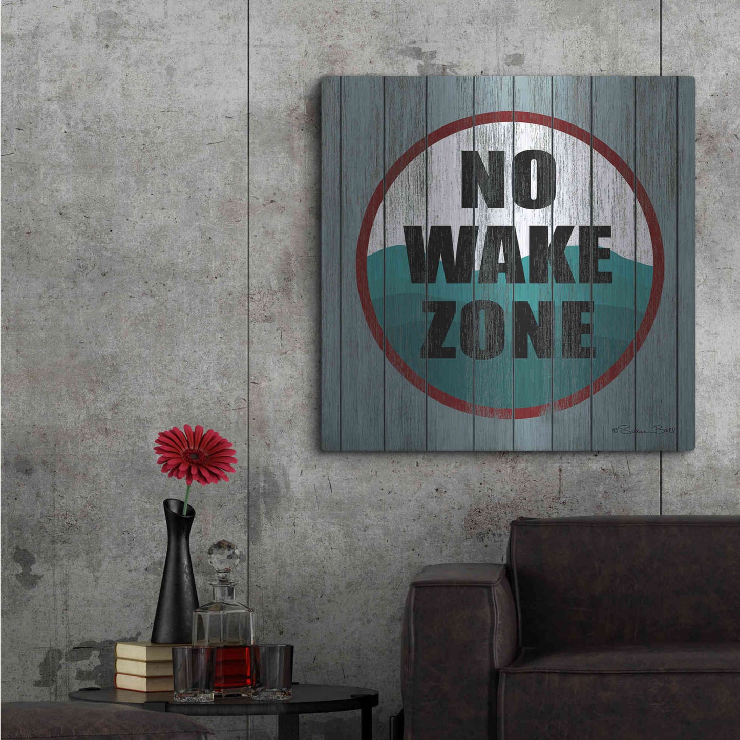 Luxe Metal Art 'No Wake Zone' by Susan Ball, Metal Wall Art,36x36