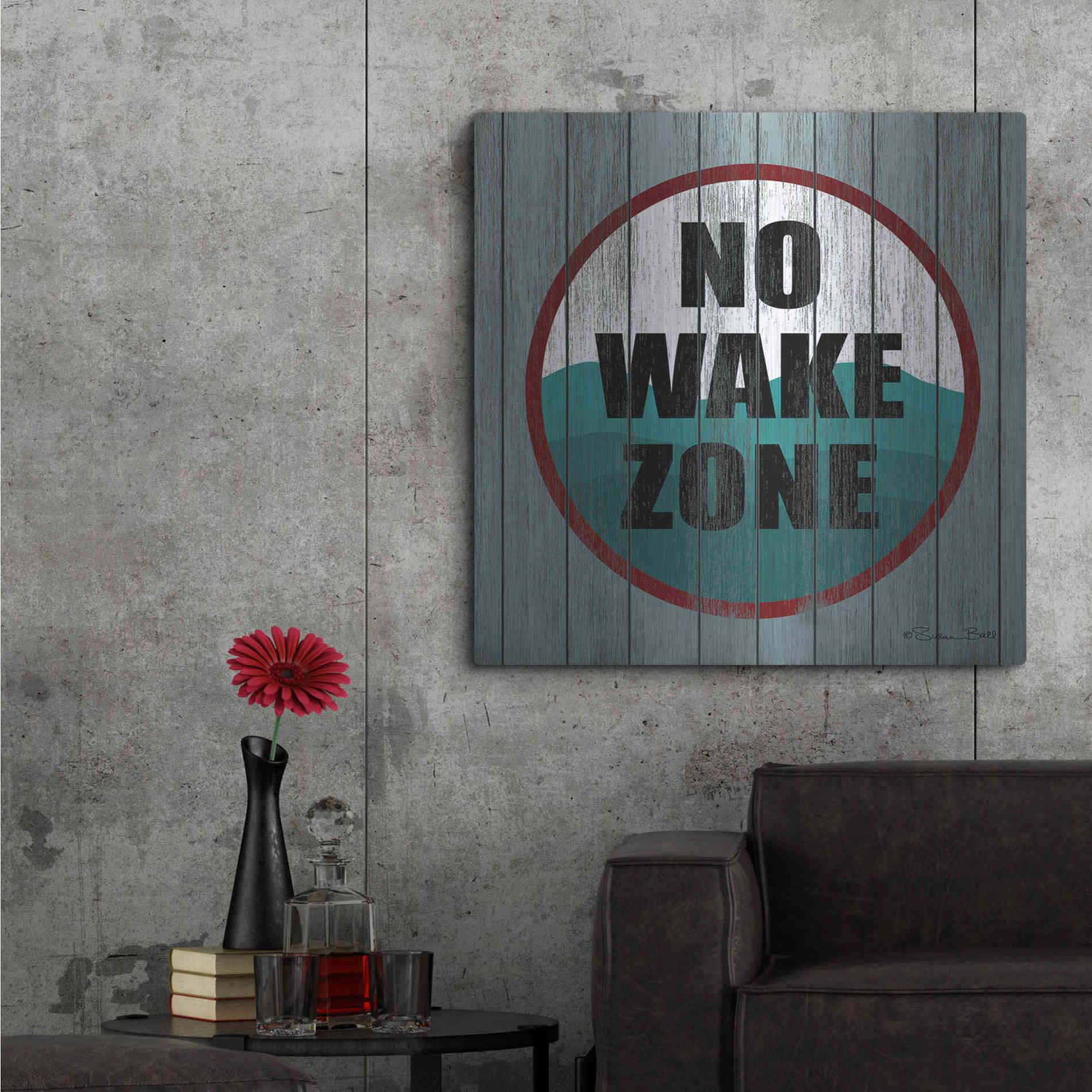 Luxe Metal Art 'No Wake Zone' by Susan Ball, Metal Wall Art,36x36