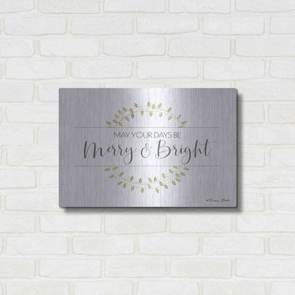 Luxe Metal Art 'Merry & Bright Wreath' by Susan Ball, Metal Wall Art,24x16