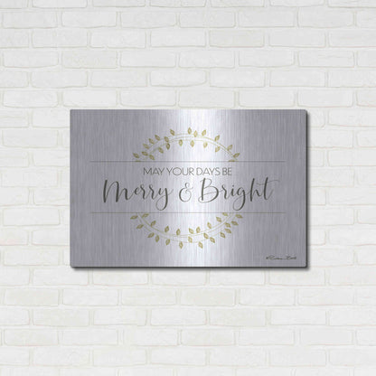 Luxe Metal Art 'Merry & Bright Wreath' by Susan Ball, Metal Wall Art,36x24