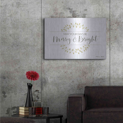 Luxe Metal Art 'Merry & Bright Wreath' by Susan Ball, Metal Wall Art,36x24