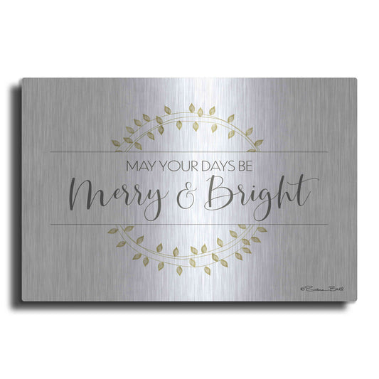 Luxe Metal Art 'Merry & Bright Wreath' by Susan Ball, Metal Wall Art