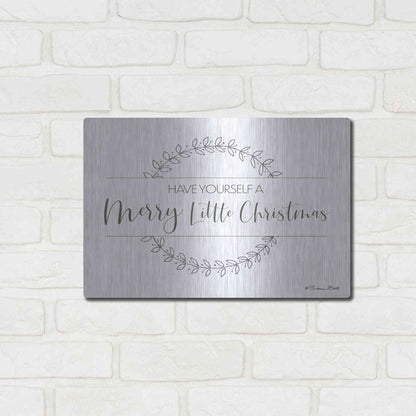 Luxe Metal Art 'Merry Little Christmas' by Susan Ball, Metal Wall Art,16x12