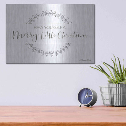 Luxe Metal Art 'Merry Little Christmas' by Susan Ball, Metal Wall Art,16x12