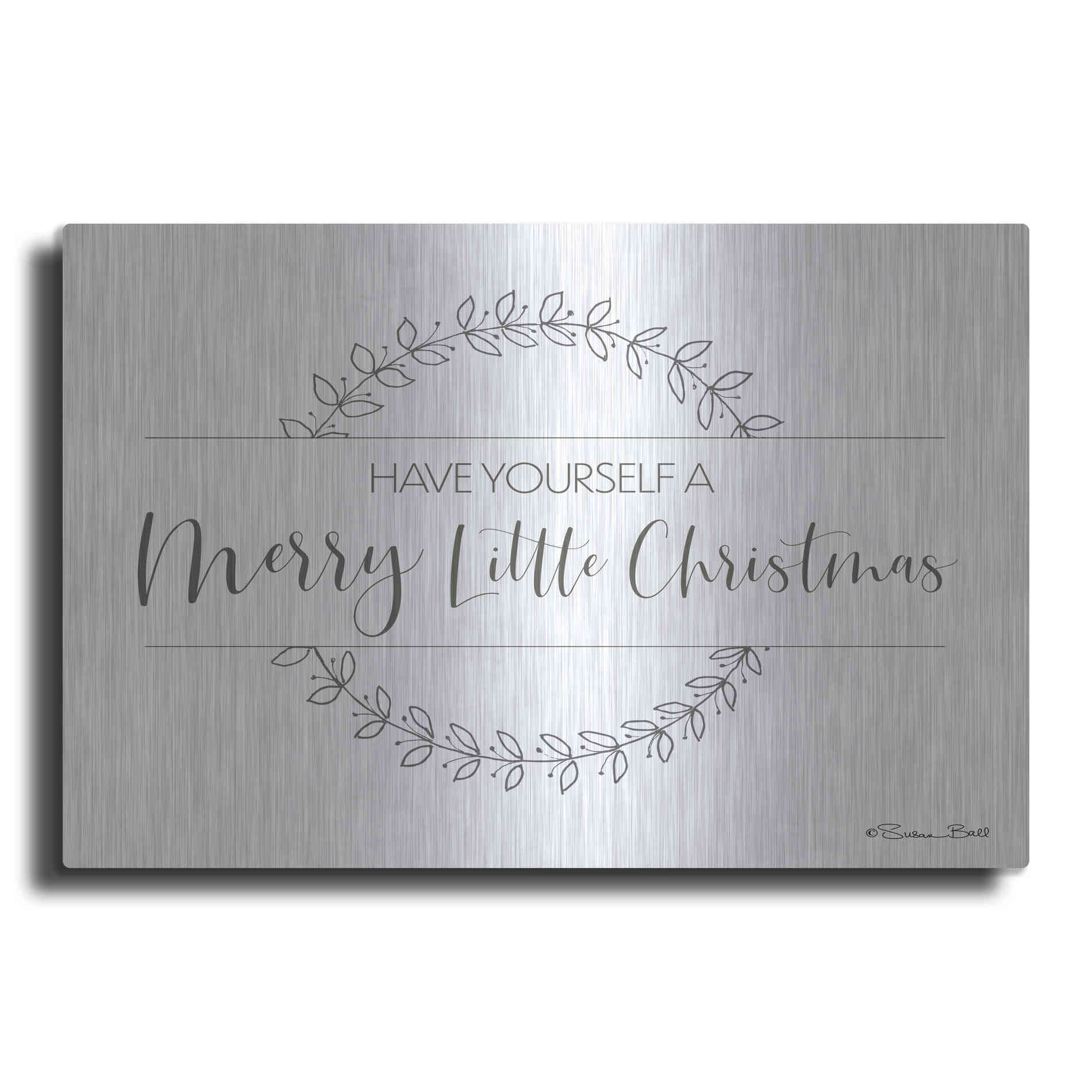 Luxe Metal Art 'Merry Little Christmas' by Susan Ball, Metal Wall Art