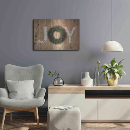 Luxe Metal Art 'Joy Cedar Wreath' by Susan Ball, Metal Wall Art,24x16