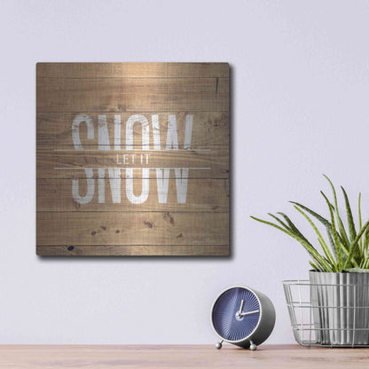 Luxe Metal Art 'Let it Snow' by Susan Ball, Metal Wall Art,12x12