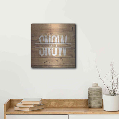 Luxe Metal Art 'Let it Snow' by Susan Ball, Metal Wall Art,12x12