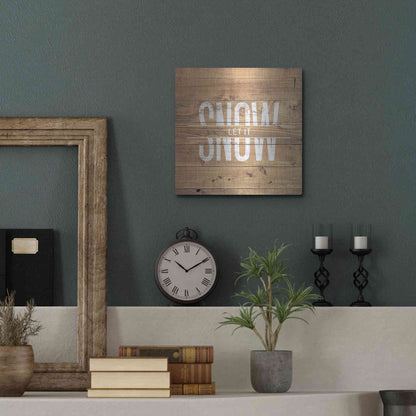 Luxe Metal Art 'Let it Snow' by Susan Ball, Metal Wall Art,12x12
